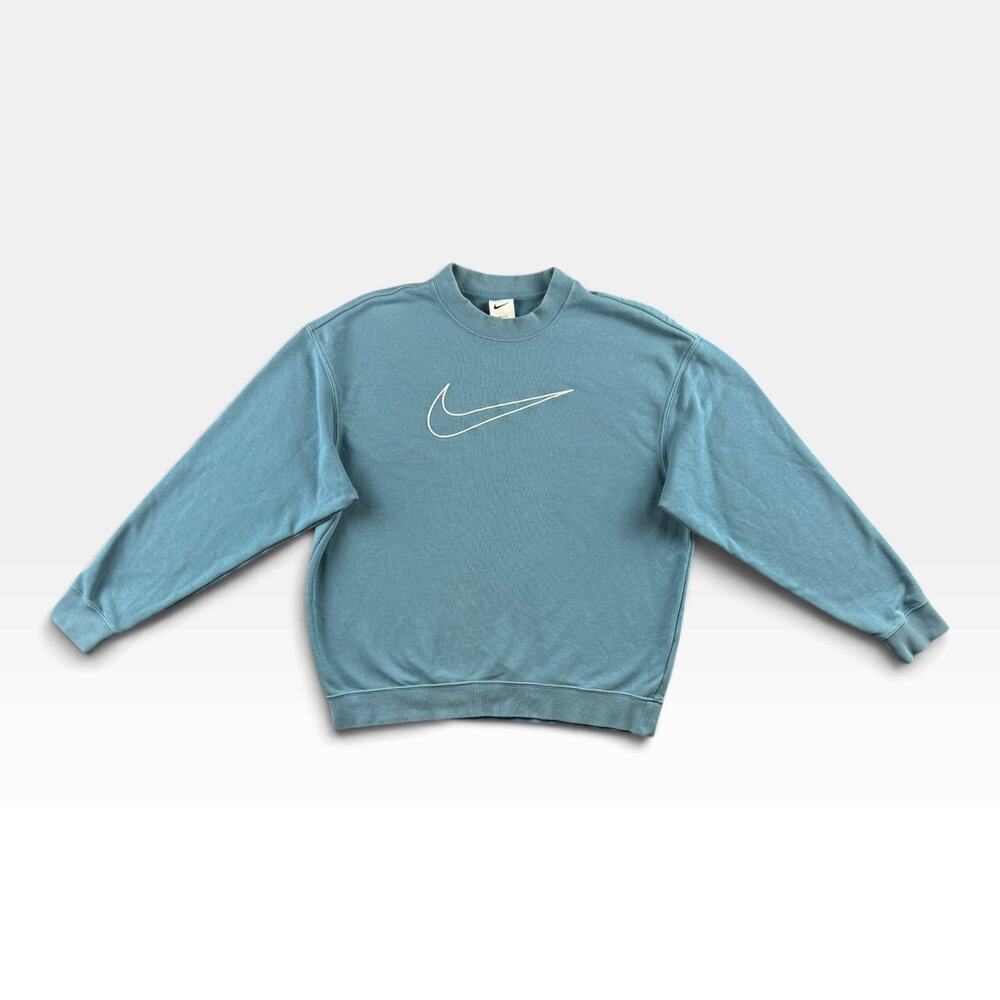 Nike Dri-Fit Crewneck Sweatshirt Teal Women XS Get Fit Center Swoosh Embroidered